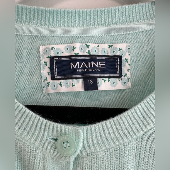 Maine New England Cardigan Knit Button Front Long Sleeve Teal Green  Size 18 - Picture 3 of 7